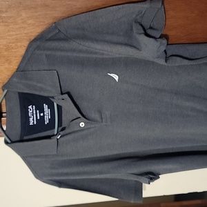 Men's Nautica Polo Shirt,  size XL,  colors dark grey and white symbol..